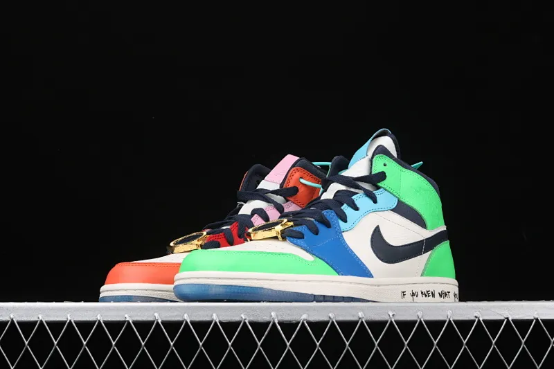 All categories Air Jordan Jordan series basketball shoes Air Jordan 1 Mid different versions Melody Ehsani x Air Jordan 1 Mid "Fearless" AJ1 Joe 1 watch orange and green mandarin duck CQ7629-100